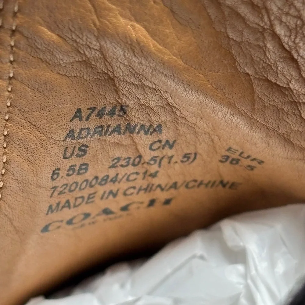 Coach Adrianna‎ Black Leather Peep Toe Bootie 6.5B